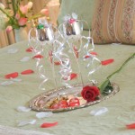 silver champagne flutes