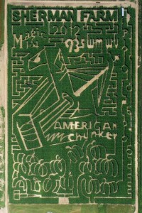 aerial image of American Chunker Corn Maze