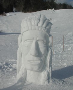 Snow Sculpture of American Indian