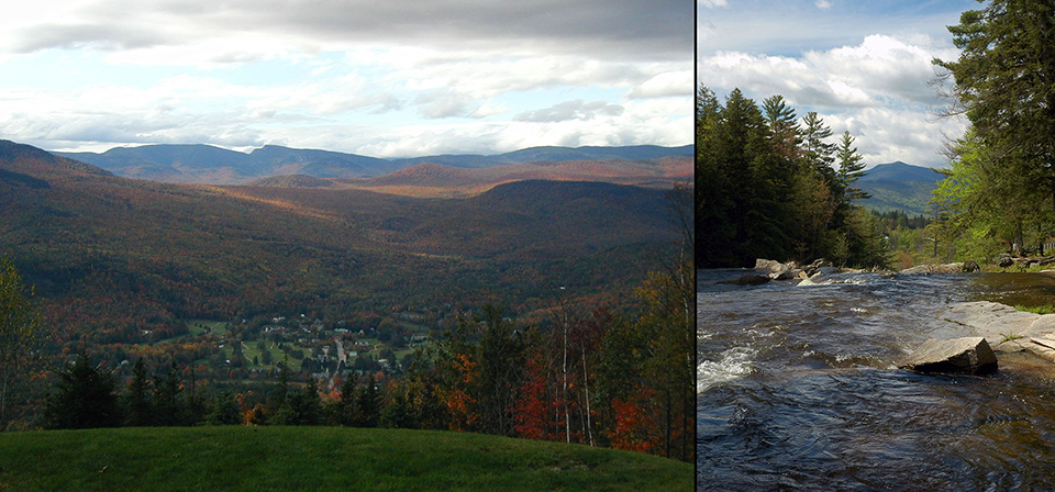 Collage overview Jackson village & Jackson Falls