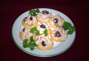 Turkey Terrine Appetizer on Crackers