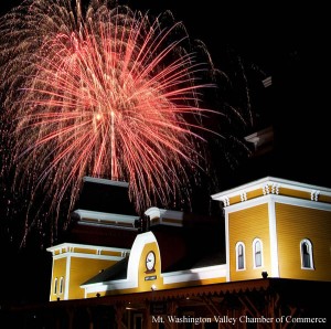 fireworks above train station